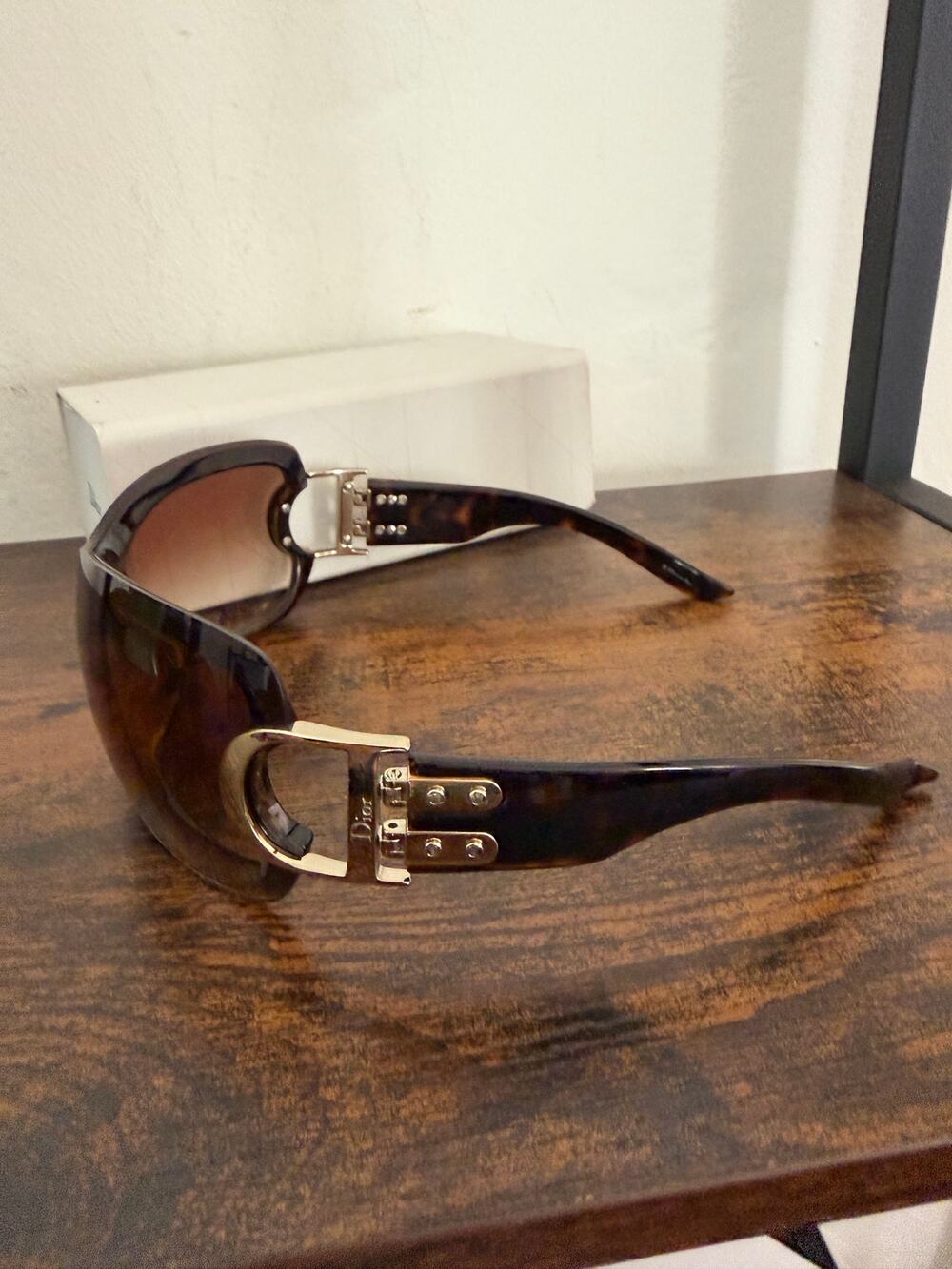 Christian Dior Vintage Y2K Airspeed 2 Brown Shield Sunglasses AVMYP